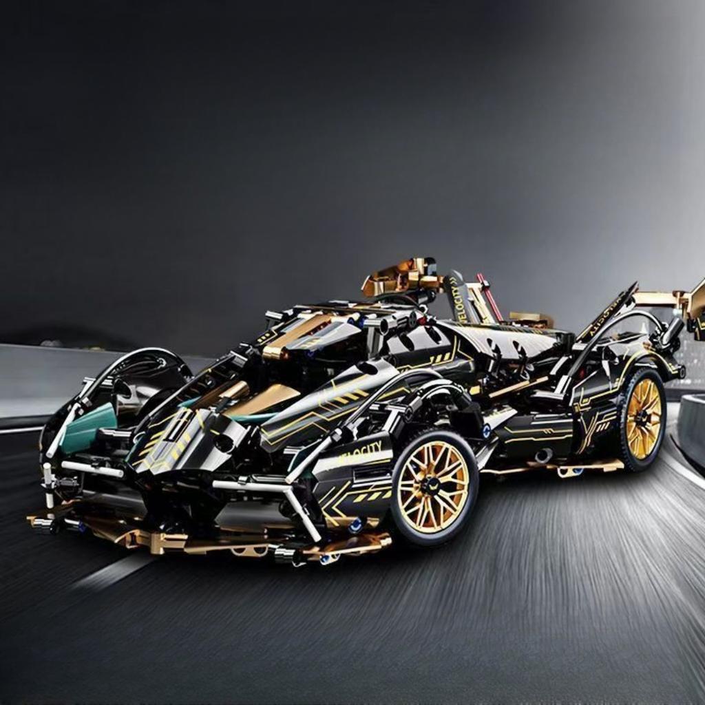 1:14 MOC V12 Mașină Sport Super Viteză Blocuri de Construcție Vehicul de Curse Asamblare Cărămizi Jucării pentru Adulți Copii Cadouri de Ziua de Naștere Anul Nou