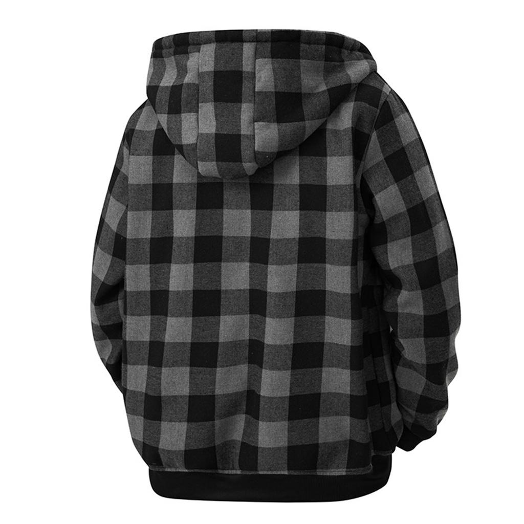 Mens Full Zip Lined Plaid Flannel Jacket Warm Fleece Winter Coat Outdoor Work Casual Lightweight Fall Clothes