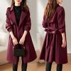 High-end Windbreaker Dames Middellang Lente en Herfst Mode Temperament Was Dunne Jas Jas Trend