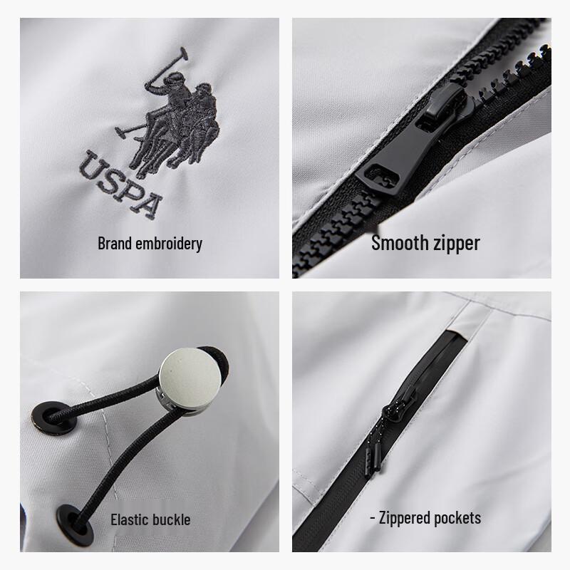 U.S. POLO ASSN. Men's Hooded Windproof & Waterproof Jacket