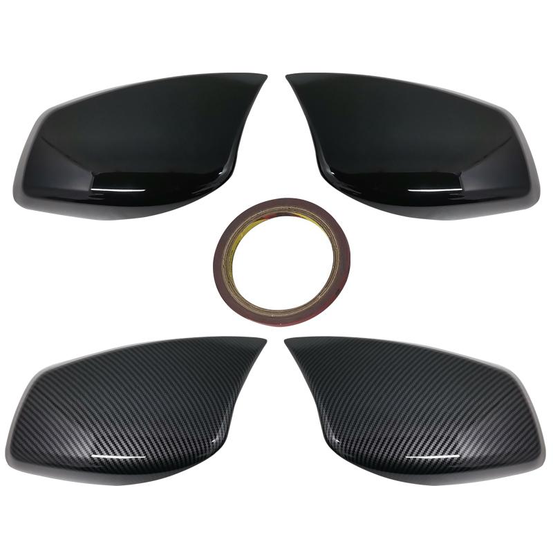 Mirror Lamp Housing Glossy Black Carbon Pattern For BMW 5 Series E60 E61 E63 E64 2004-2007
