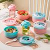 Kids Cartoon Lunch Box Set With Round Food Container Drink Cup BPA-Free PPAS Plastic Microwave Safe 950ml 480ml