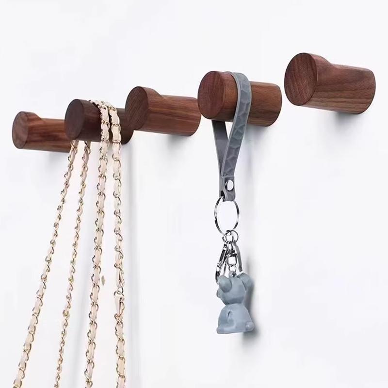 1 Pc Vintage Walnut Clothes Hook Suitable for Hanging Clothes Hat Towel Bag Valentine's Day Gift Multifunctional Wall Decoration