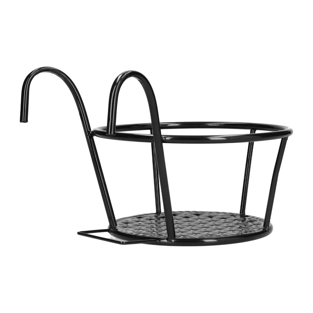 Thick wrought iron construction Flower Pot Holder  Railing hanging chlorophytum & pothos