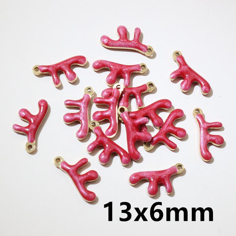 20pcs Stainless Steel Enamel Small Cute Charms Pendant Fish Starfish Coral Reef DIY Jewelry Making Accessories Findings