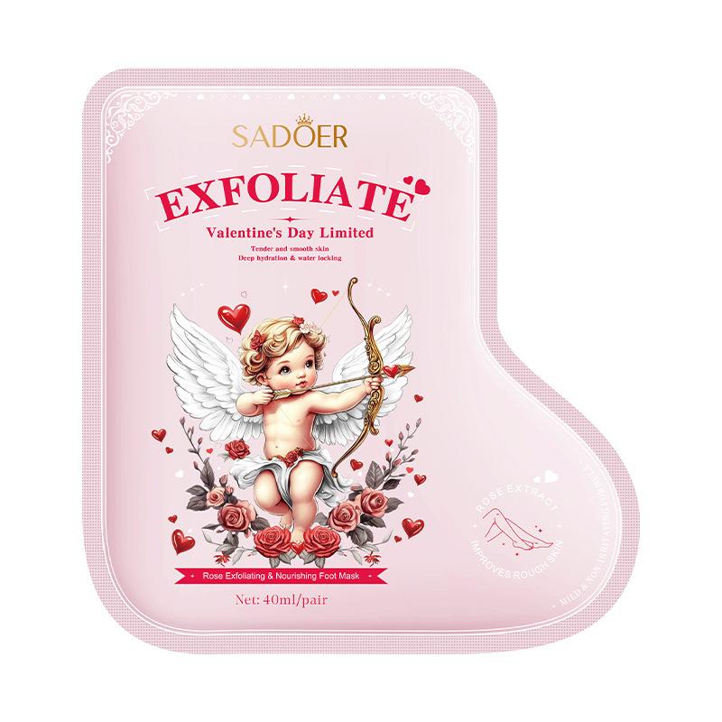 Five pairs of rose foot facial mask moisturizing foot exfoliating facial mask foot hydrotherapy foot exfoliating foot skin care