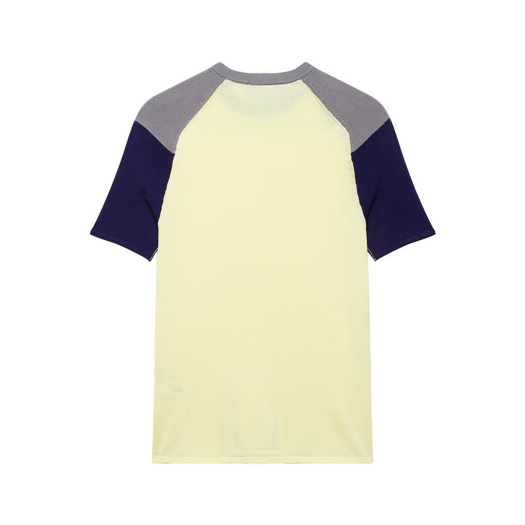 European and American style, new women's clothing, foreign style, fashionable style, color matching knitted top 3471008