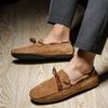 Plus Size38-49 Casual Leather Men Boat Shoes Italian Soft Bottom Walking Loafers Outdoor Breathable Slip on Office Driving Shoes