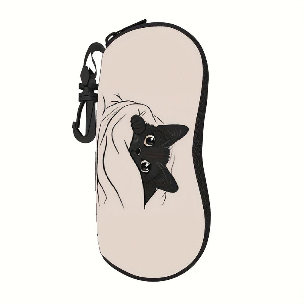 Nylon Sunglasses Storage Bag with Keyring Solid Color Sunglasses Pouch Portable Durable SunGlasses Holder Eyewear Accessories