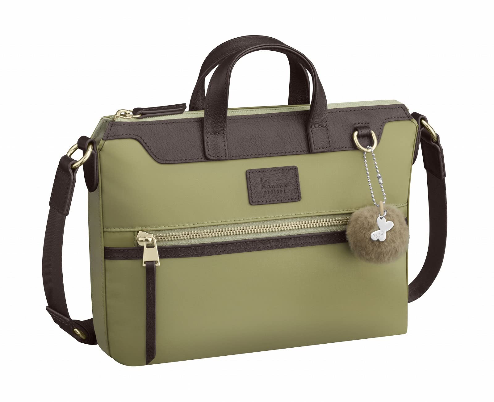 

Shoulder bag bag made from recycled With pocket and back pocket Lightweight Pistachio Green [Kanana Project] [PJ-14] Ethical materials anti-virus