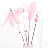 Simulation Feather Interactive Cat Toy Satin Ribbon Bell Cat Stick Toys Kitten Playing Teaser Wand Supplies Accessories