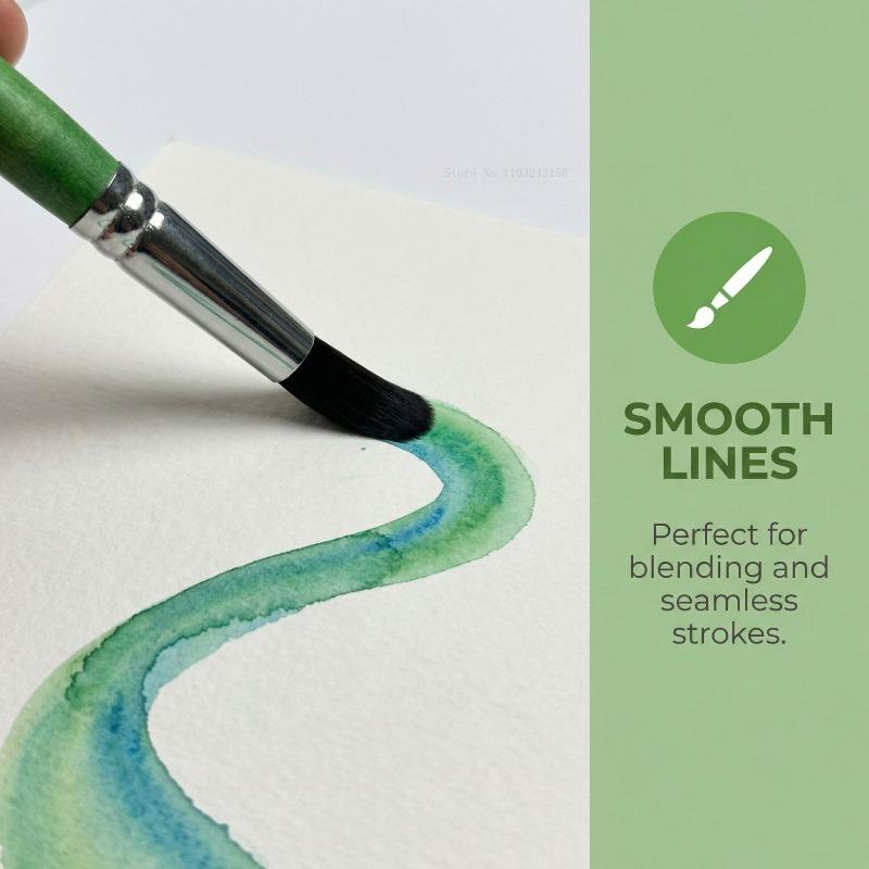 6Pcs Short Pole Travel Watercolor Pen Set Student Art Painting Water Chalk Details Outline Color Smudge Brush Travel Supplies