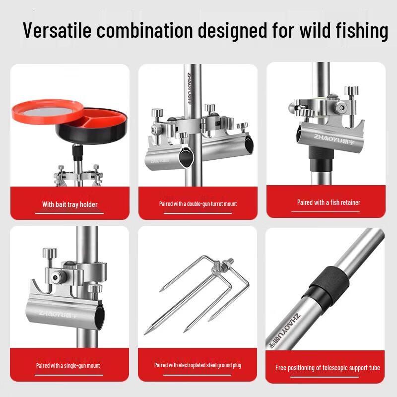 Wenzhiwu Extended Fishing Rod Holder with Bait Tray