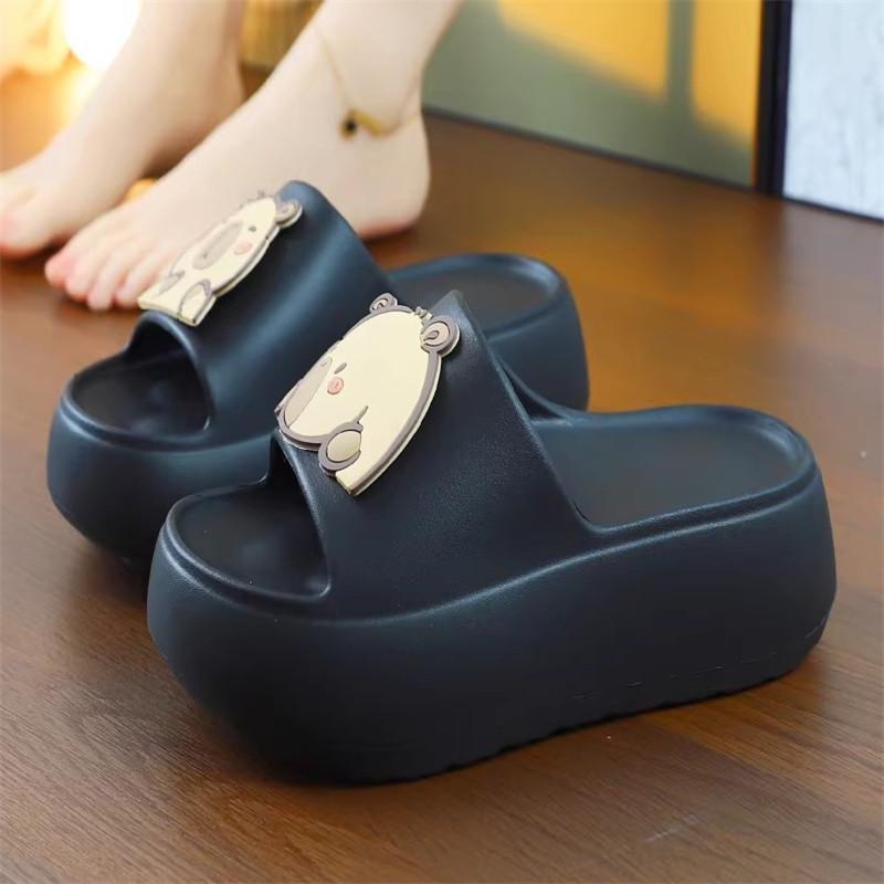 Fashion Shoes Slippers Flat Beige Heeled Sandals Platform Luxury Slides Black Designer High Rubber House Slippers Platform Shoes Slides