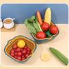 Vegetable Washing Basket Double Layer Drain Quickly Suspend Multifunction Fruit Strainer with Side