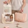 Hanging Fashion Cosmetic Case Waterproof Makeup Bag Zipper Closure Soft Handle Durable Large Capacity Pouch with Hook