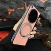 Retro Leather with Metal Rotating Magnetic Stand Holder Case For OPPO Find N6 Rebound Central Axis Protect Cover