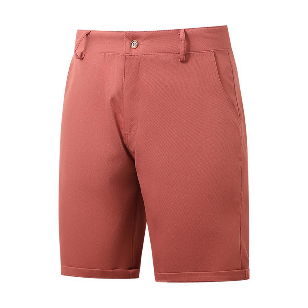 Men's summer color button elastic five division shorts Men's beach pants casual pants