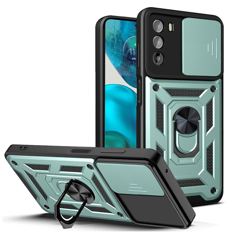 For Motorola Moto G200 5G Case Luxury Slide Camera Protect Phone Cases For Moto G200 G 200 Shockproof Armor Stand Holder Ring Back Cover Shell