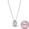 New S925 Sterling Silver Ladies Exquisite Spinning Life Tree Blue Pear Flower Logo Moon Necklace Festival DIY Charm Jewelry Gift