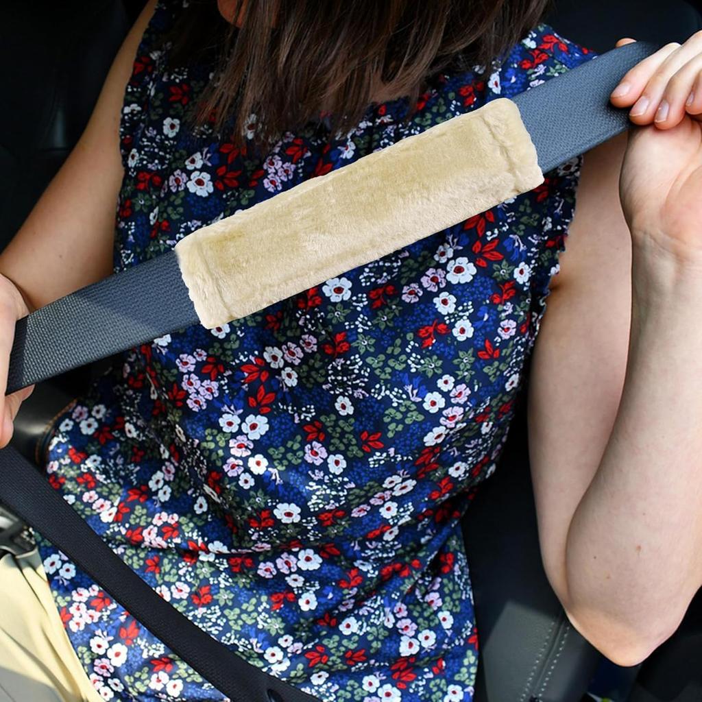 MOONET 2 Packs Car Seatbelt Covers Shoulder Pad For More Comfortable Driving, Universal Seat Belt Cover For Handbag Camera Backpack Straps, Soft Faux