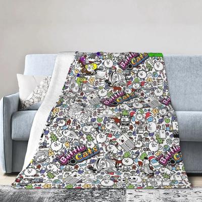 Battle Cats Dekens Zacht Warm Flanel Dekenhoes voor Bed Woonkamer Picknick Reizen Thuis Bank