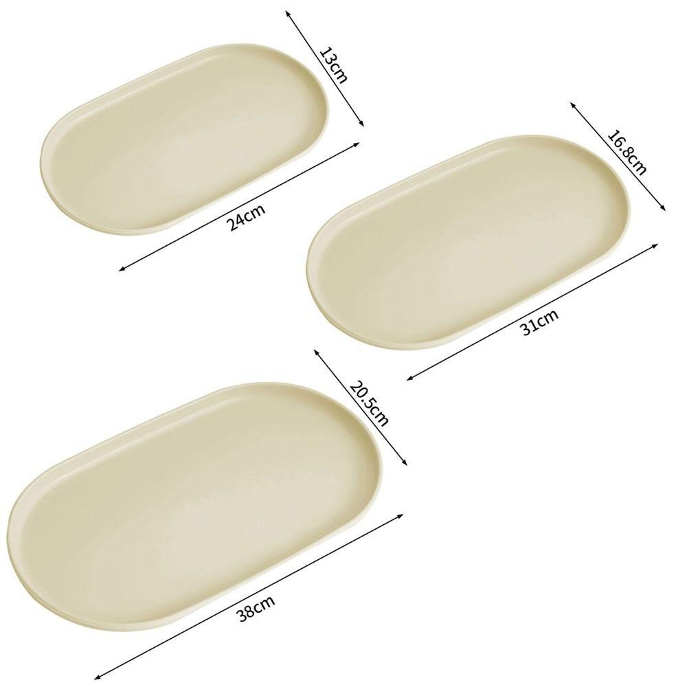1Pcs Stackable Dessert Tray Oval Shaped Food Serving Tray Durable Fruit Plate for Home Kitchen