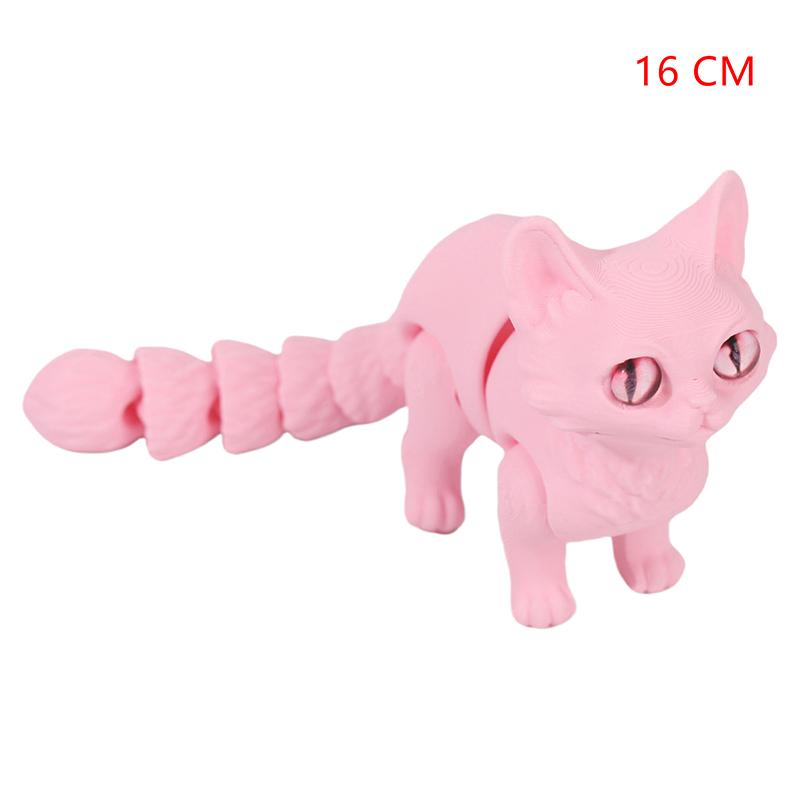 3D Printed Articulated Cute Cats Home Room Car Decorations Desktop Decorations Cartoon Simulated Cats Model Ornament Gifts