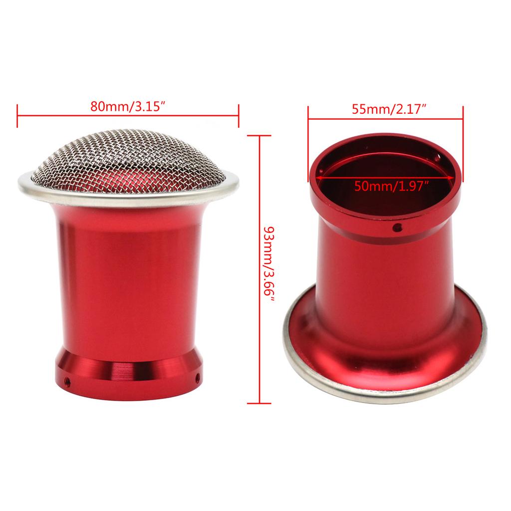 Motocykl 50mm 55mm Gaźnik Filtr Powietrza Wlot Miska Aluminiowa Stop Powietrza Lejek Kompatybilny z PWK21 24 26 28 30 32 34mm