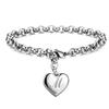 925 Sterling Silber Fein 26 Buchstaben Damen Herren Kette Armband Charm Herz Niedlich Hochzeit Persönlichkeit Schmuck Dame Geschenk Party 20cm