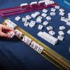 Porte-Tuiles & Pousseurs Mah Jongg Tout-en-Un Combinaison Porte-Tuiles et Pousseurs Mahjong en Acrylique Transparent Porte-Tuiles Mahjong Américain Moderne