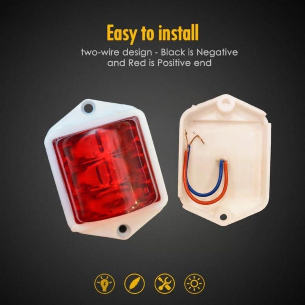 APSMOTIV 8Pcs Universal Side Marker 2x2 Inch Trailer RV Marker LED Light Red 12V for RVs, Campers Truck Vans Caravans and Boats Side Marker Indicator