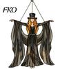 Broom Witch Acrylic Ornament Vintage Halloween Cat Decoration, Window Hanging Ornaments, Colorful Decoration Rustic Farmhouse Tree Decor, Party