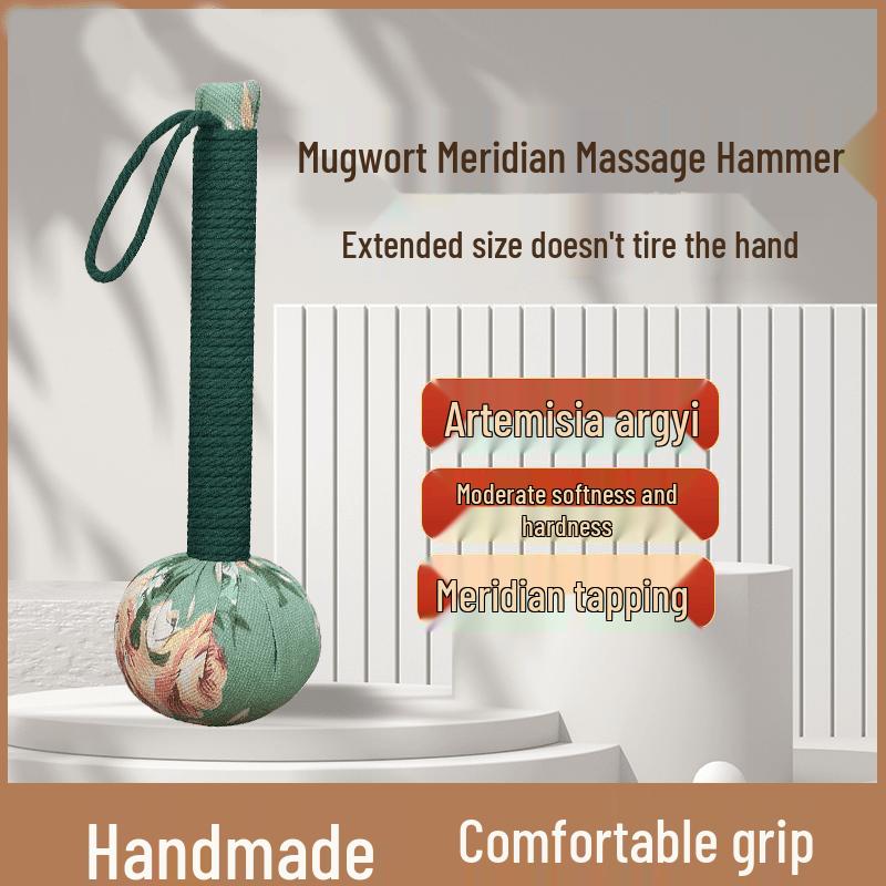 Portable Shoulder & Neck Massage Hammer with Mugwort - Ideal Gift for Elderly Relaxation and Dredging