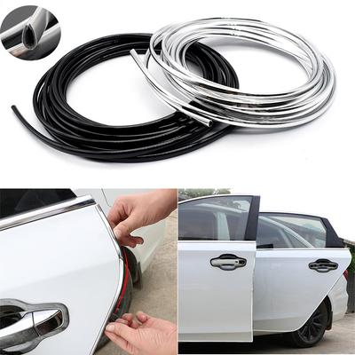 6M Car Door Edge Scratch Protection Strips Bumper Anti Collision Strip DIY Silver PVC Molding Decorative Strip Auto