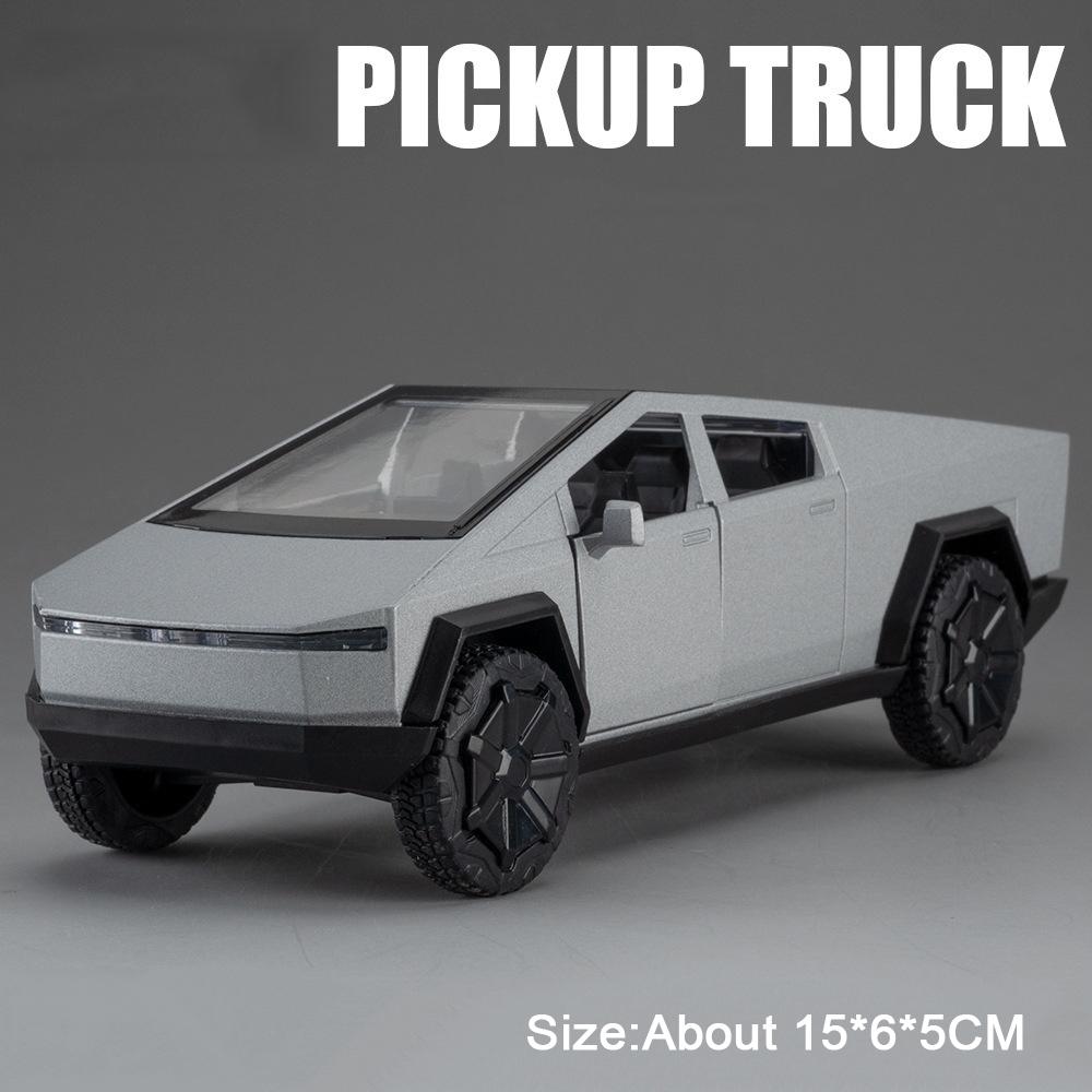 1:32 Pickup Model Toy Car Alloy Body Rubber Tires High Simulation Off-road Vehicle Models Pull Back Toys Table Top Decoration