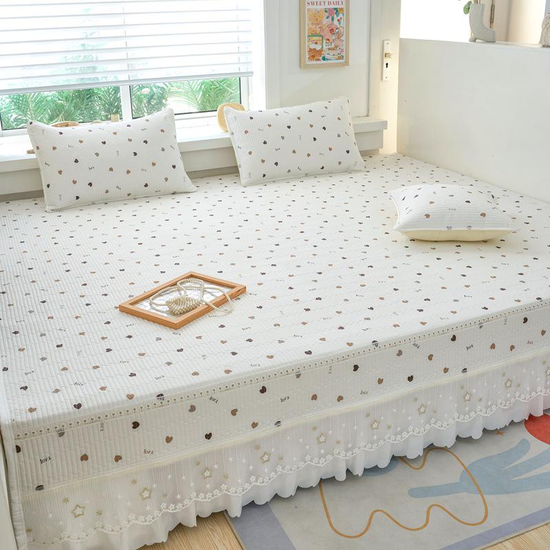All-Season Pure Cotton Quilted Duvet & Non-Slip Kang Bed Cover Set