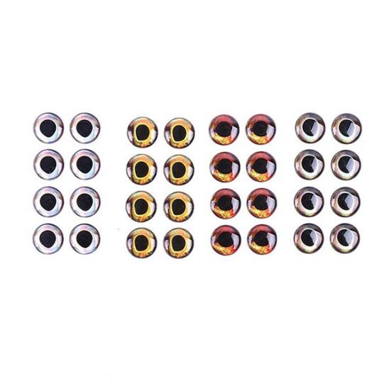 MUQZI Sports Accessory 20 Pcs 7-15mm 4D Fly Fishing Lure Eyes Tying Jig Tackle Crafts Dolls Waterproof