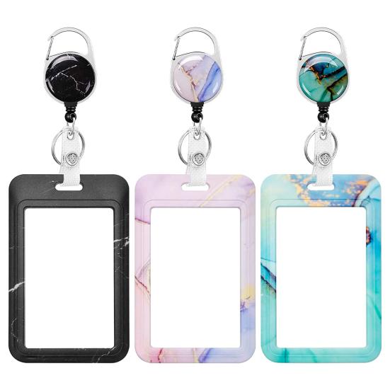 Smooth Surface ID Badge Holder Practical Full Coverage Fixing Integrated Work Card Easy-to-pull Buckle