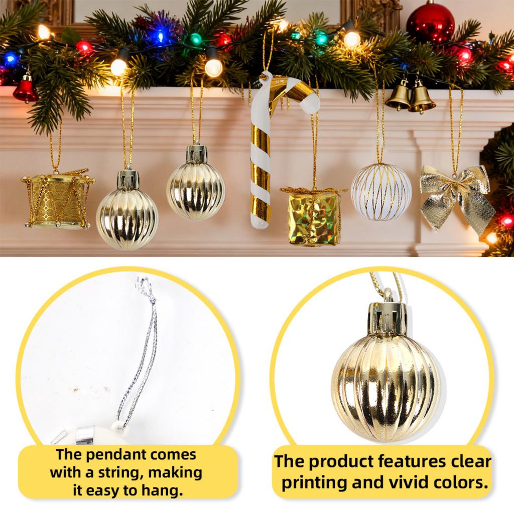 2PCChristmas Decoration Ornaments Set Christmas Tree Decoration Arrangement Plastic Candy Gift Box Christmas Ball Bow