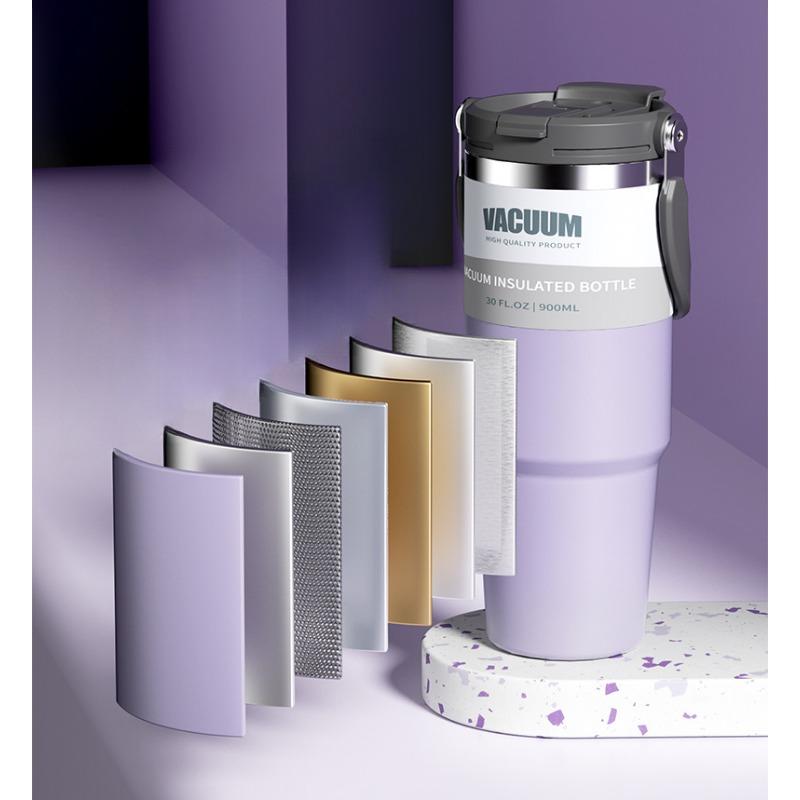 1PC Thermos Cup 30oz Car Cup Stainless Steel Car Ice Cup Portable Giant Vacuum Portable Straw Water Cup