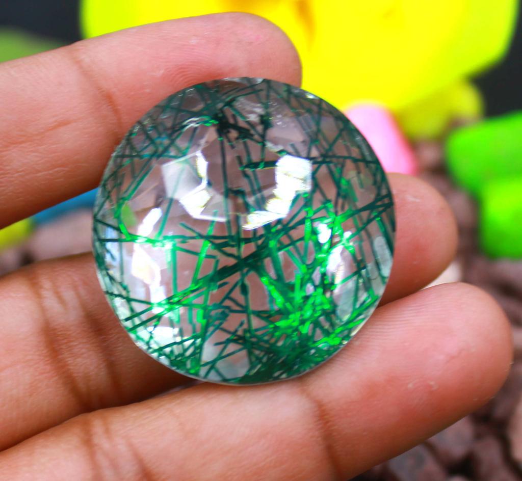 100-120 Carat Top Quality Round Shape Green Quartz Lab Created Brazil Certified Gemstone SN378