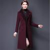 Abrigo de Mezclas de Lana para Mujer Invierno Moda Engrosado Cuello de Cachemir Chaqueta Larga Cálida Ajustada Abrigo Exterior Femenino Tallas Grandes M-5XL