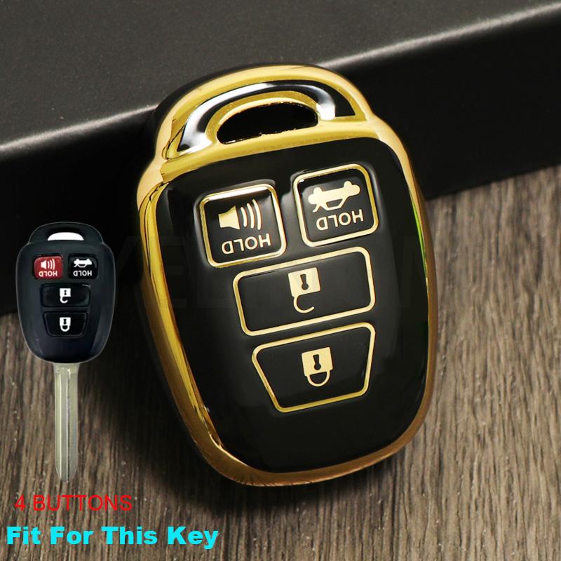 TPU 2/3/4 ButtonsCar Key Cover Case For Toyota Camry Prius Corolla RAV4 Sienna 2014 2015 Shell Fob Protected Holder Accessories