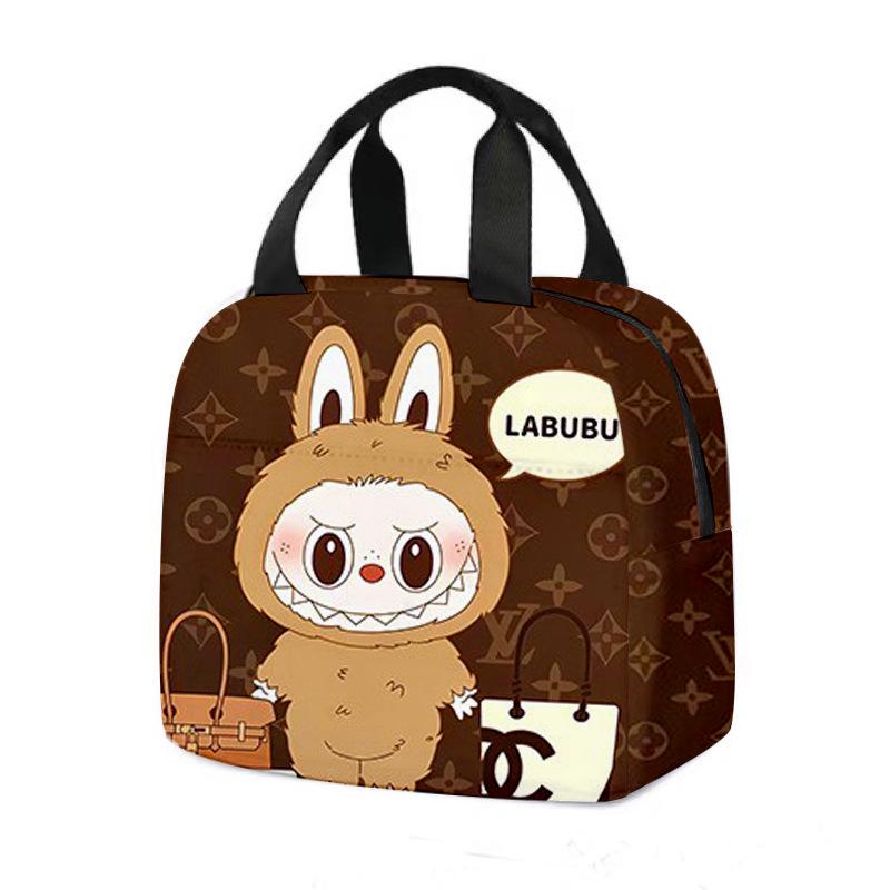 Labubu Cartoon Lunch Tote: Insulated Aluminum Foil Bento Bag for Students  5371