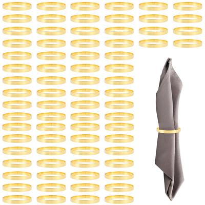 16/100 Metal Napkin Rings Delicate Gold Napkin Ring Rack Simple Napkin Buckle For Wedding Banquet Table Decoration Napkin Rings