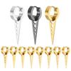 1Pair Silver/Black Titanium Steel Piercing Earring Triangle Geometric Korea Punk Jewelry Men's and Women's Jewelry