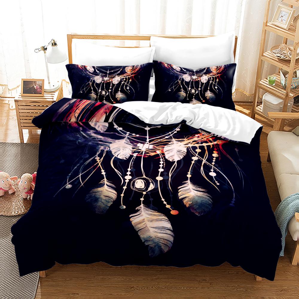 Dreamcatcher Bedding Set Single Twin Full Queen King Feather Size Bed Set Aldult Kid Bedroom Duvetcover Sets 3D Print 013