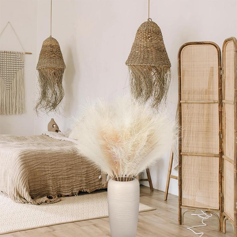 90/120CM 1Pcs Fluffy Pampas Grass Bouquet for Wedding Home Party Vase Decoration Boho Fake Plant Reed Flowers Arrangement