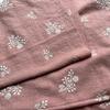 CraftDesignL Floral Cotton Embroidered Japanese Fabric for Quilting, Designer Linen Cotton by Yard (Pink)